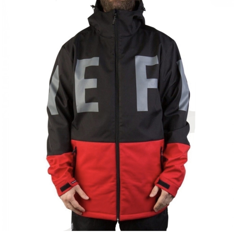 NEFF Men's Black and Red Ski Jacket Sz.L